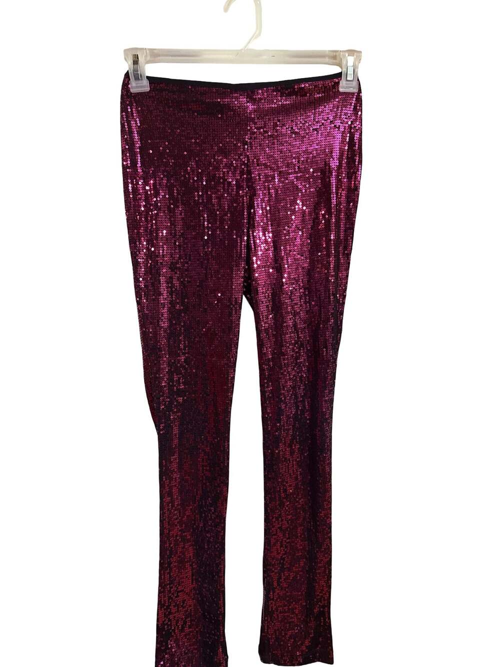 Youth Girl Burgundy Sequin Straight Leg Pants